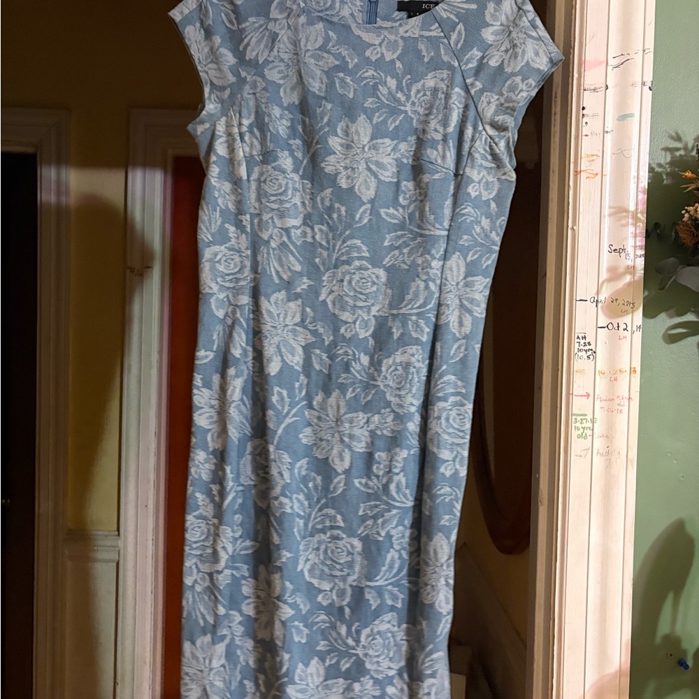 Ice, Blue and White Floral Midi Dress